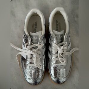 Adidas Women's Metallic Silver Sambas